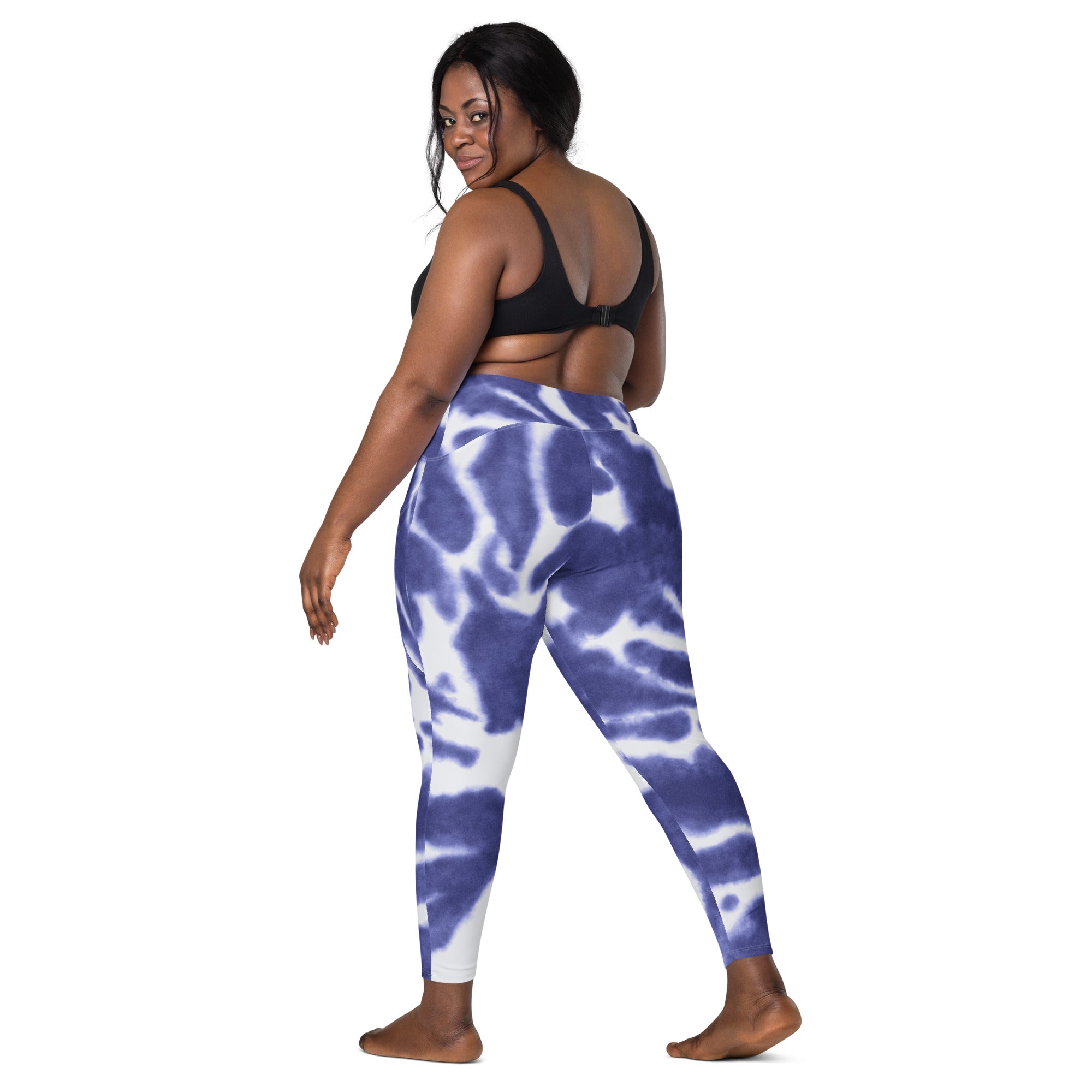 Blue/Purple Splash Leggings with Side Pockets